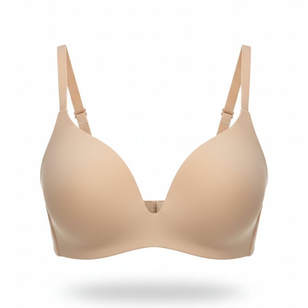 NWOT Skims Wireless Form Push Up Plunge Bra Mica Neutral Nude 34D Lightly Lined
